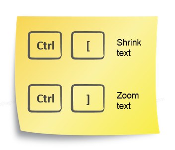 text resizing PowerPoint shortcut