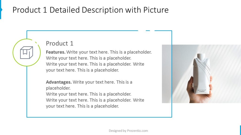 slajd z opisem produktu i zdjęciem PowerPoint