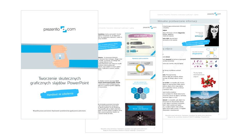 hand-out szkoleniowy niestandardowy format slajdu w PowerPoint