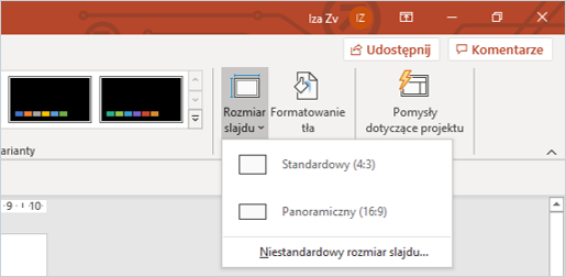 Jak zmienić format slajdu w PowerPoint MS Office 365, 2007-2019