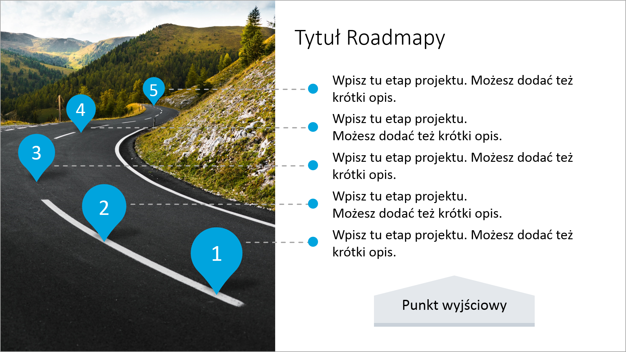 roadmapa w 4 krokach w PowerPoint prezentio graficzne slajdy