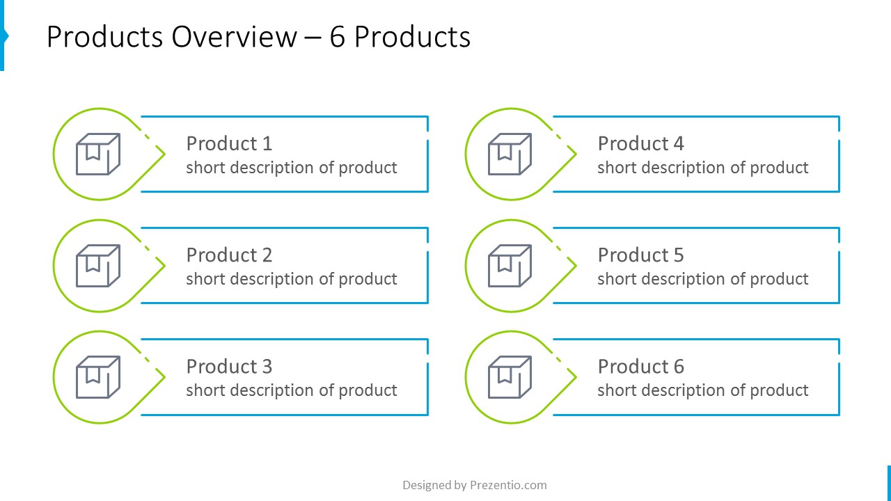 lista sześciu produktów PowerPoint