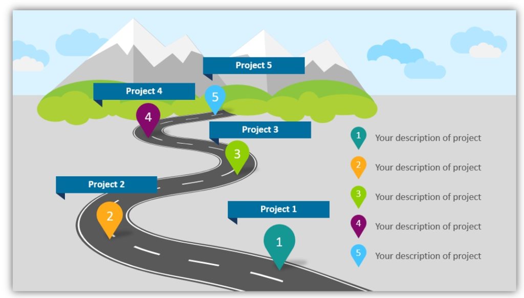 creative roadmap slide PowerPoint